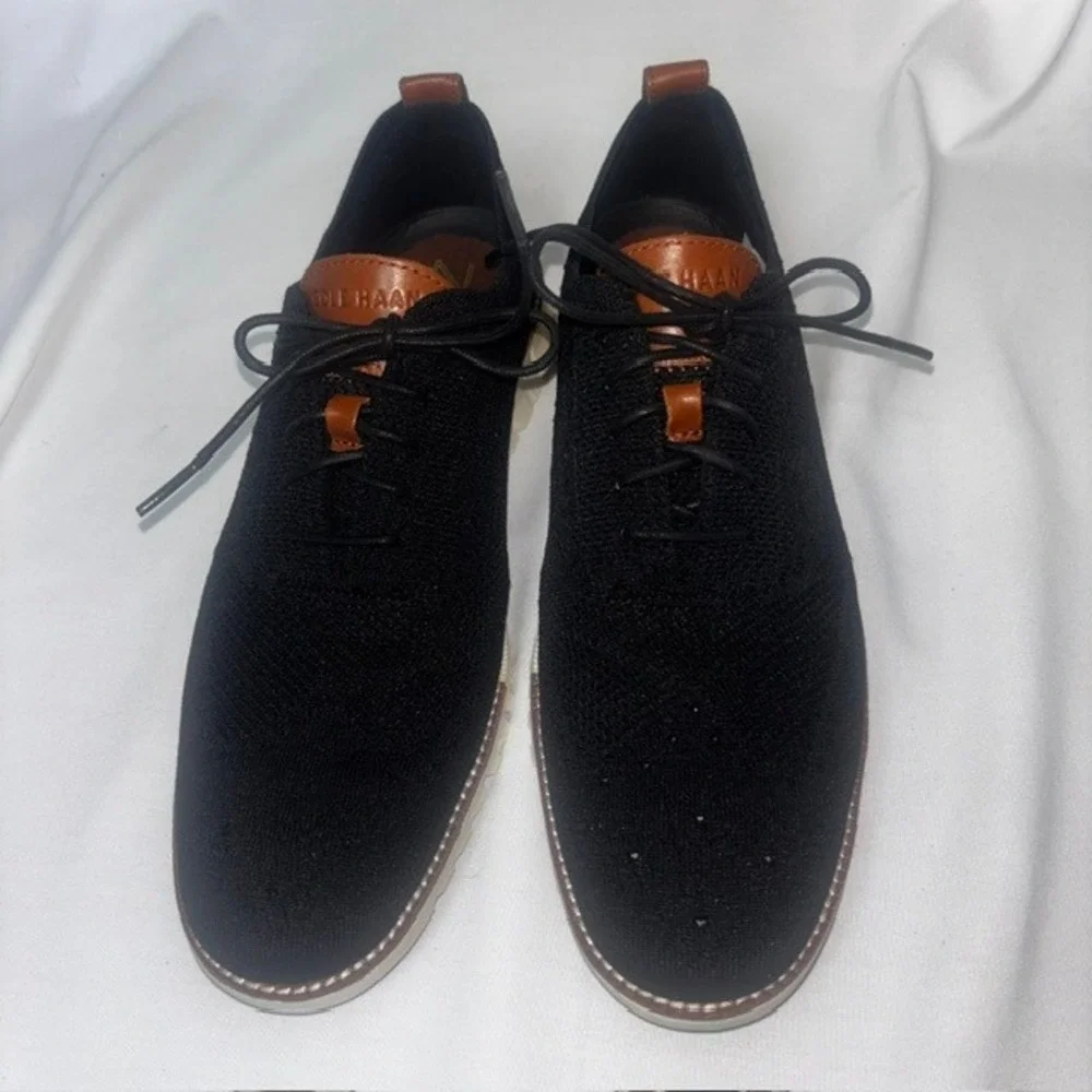 Cole Haan Zerogrand Stitchlite Wingtip Oxford Black Tan C24948 Mens 11M